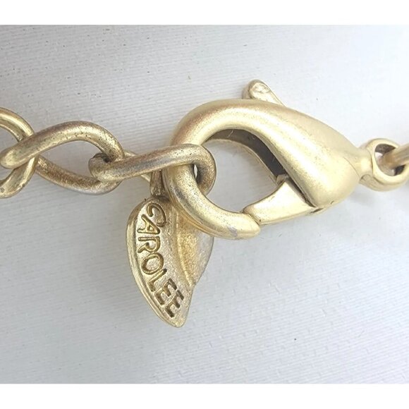 Vintage CAROLEE Statement Orange Goldtone‎ Collar Necklace - Picture 4 of 6